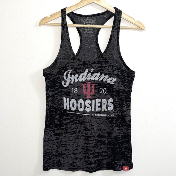 Hoosiers Shirt Women's Medium Tank Top Burnout Indiana University Racerback - Picture 1 of 7